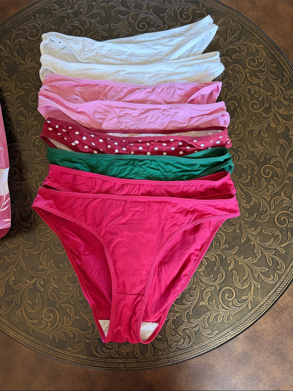 Women’s XL Bikini Panty Pack - Pink, Green, White, red…